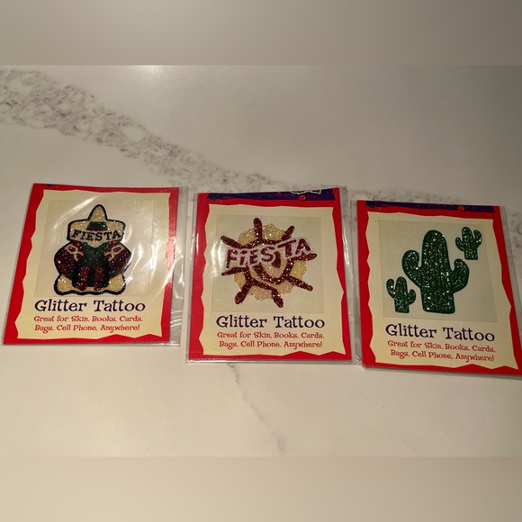 NWOT 7 glitter tattoos for your skin, books, phone, bags, cards, anywhere! - Picture 3 of 10